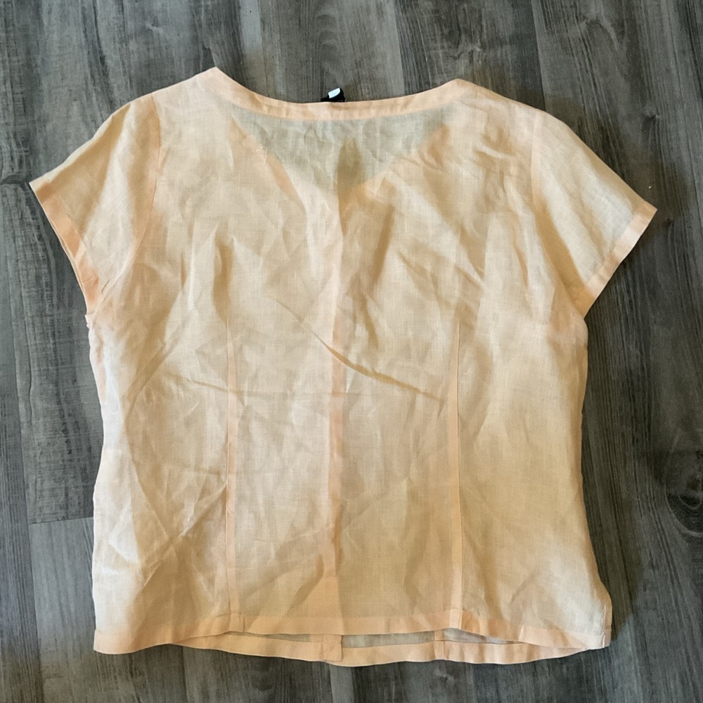 Eileen Fisher 100% Irish Linen Button Down Relaxed Fit Breathable Size M - Picture 4 of 4